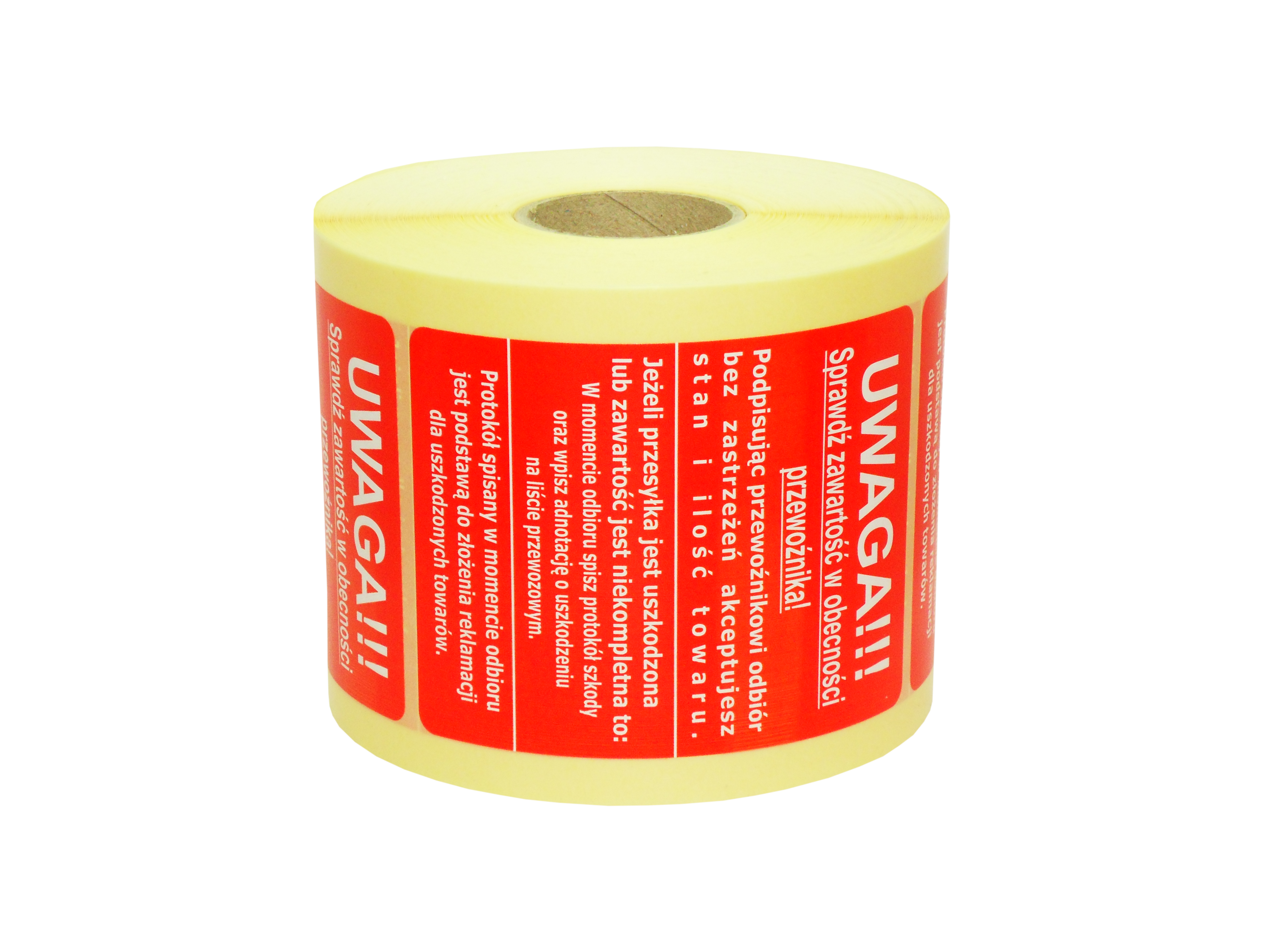 Etykiety Sprawdź zawartość przy kurierze 80x107 mm